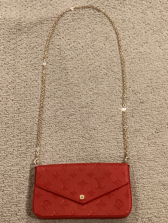 Louis Vuitton Handbags - Louis Vuitton Red Monogram Envelope Crossbody with Gold Chain Strap